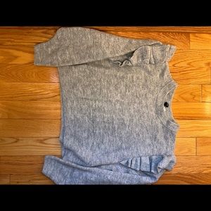 Grey Flutter Sleeve Sweater